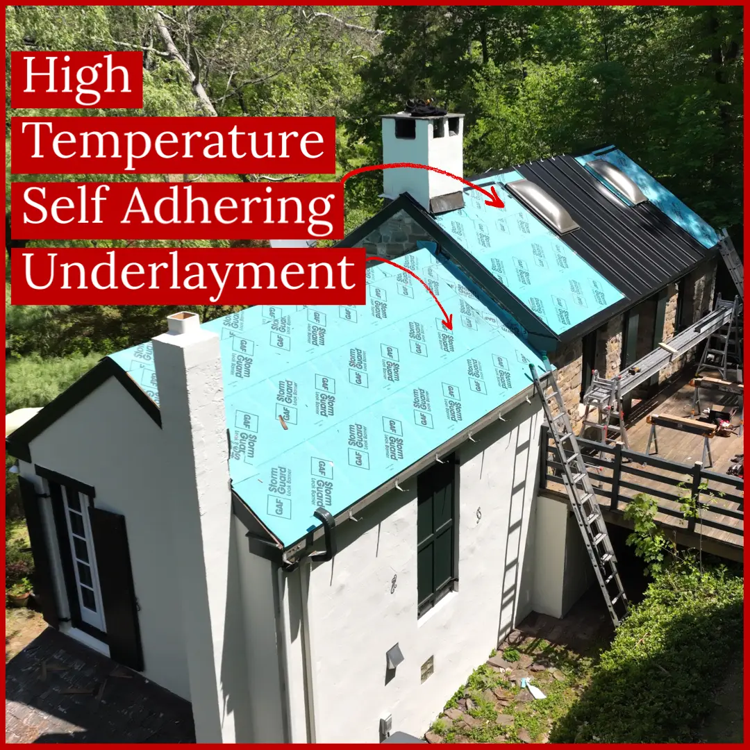 Underlayment for metal roof installed by Alte