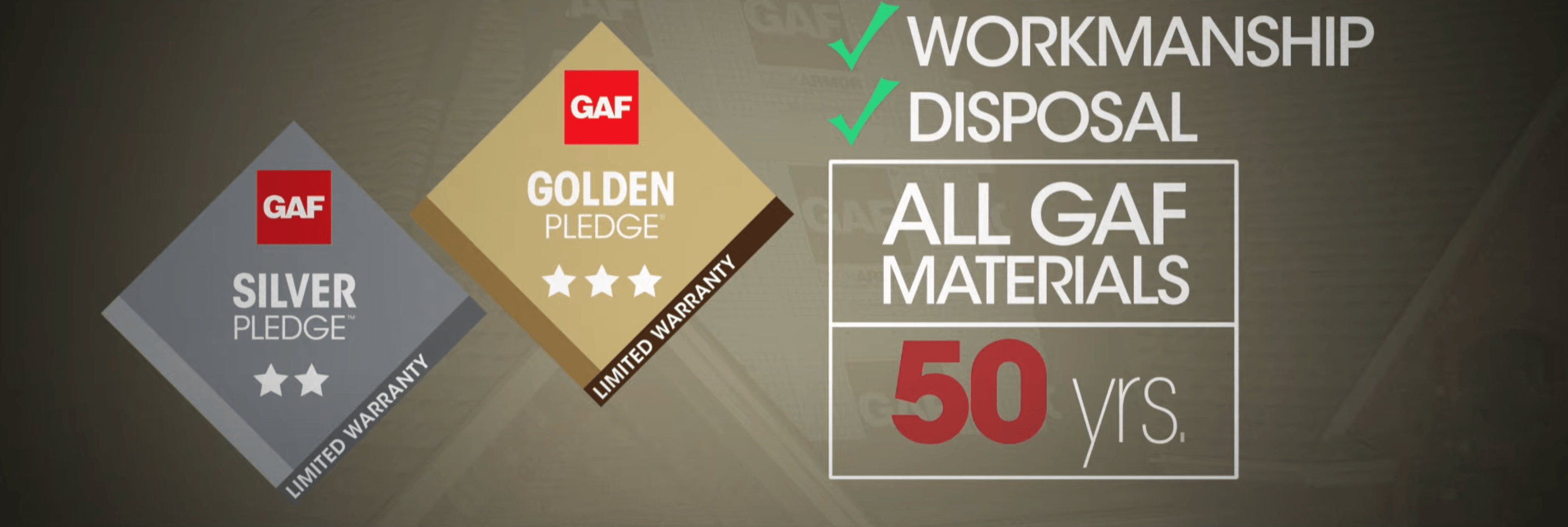silver pledge and golden pledge roof warranties 