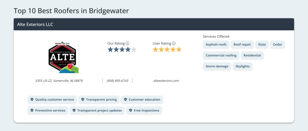 Best NJ Roofer Bridgewater Somerset County