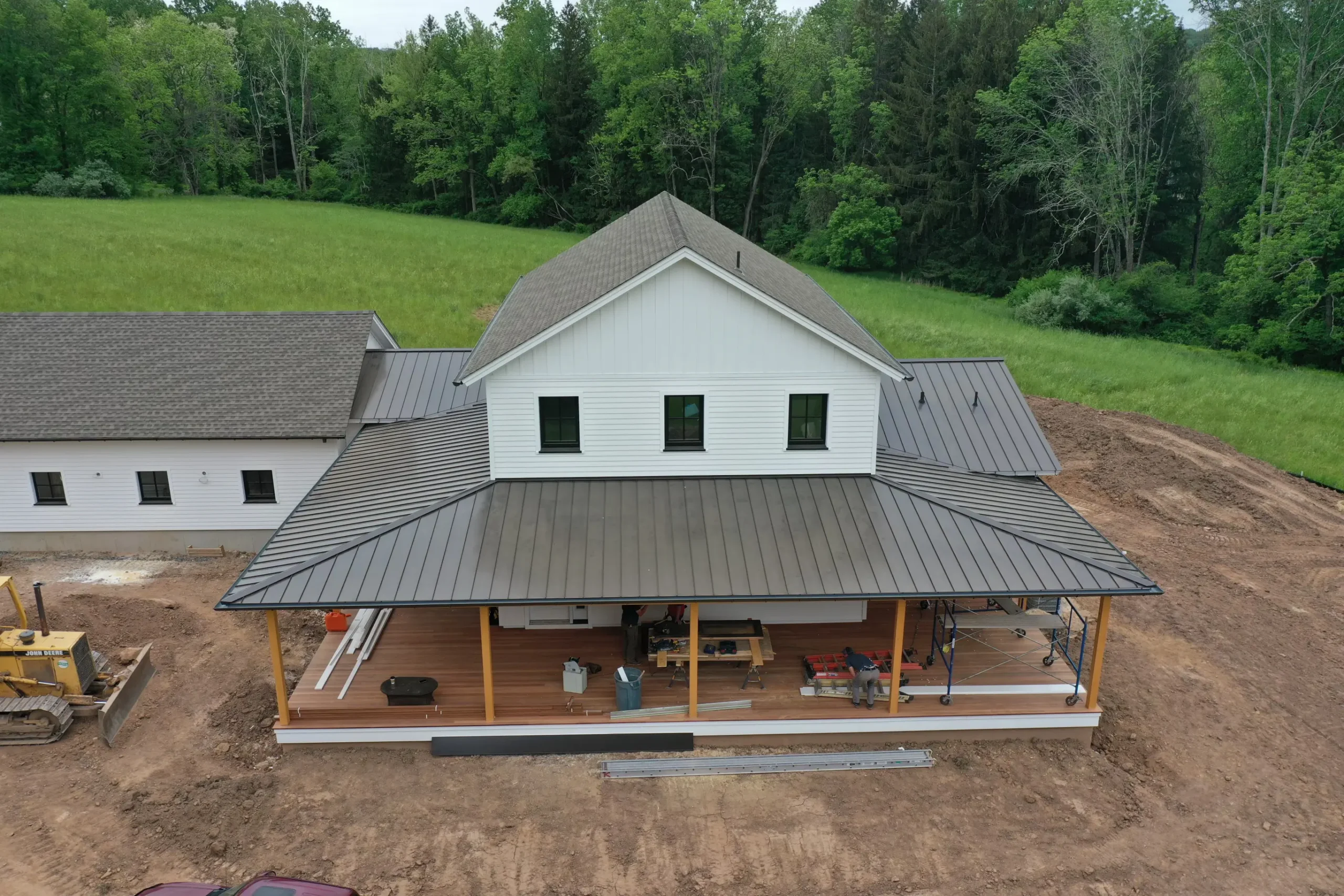 Somerset County Metal Roof Installatioin NJ Standing Seam Roof installation on farm in Somerset NJ